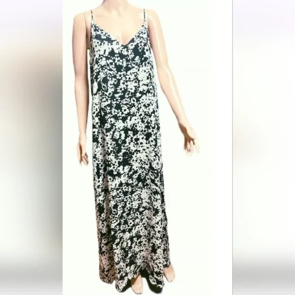Elegant Black and White Strappy Floral Maxi Dress, Size S - NEW - Picture 8 of 8